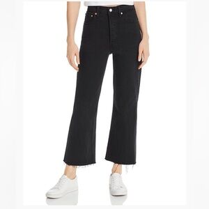 Levi’s Ribcage Cropped Flare Black Jeans Size 31